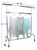 2-Tier Extendable Rolling Rack with Black Knobs